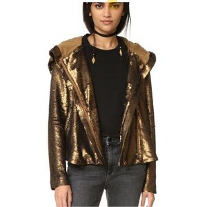 Free People Sequin terracotta hoodie excellent condition